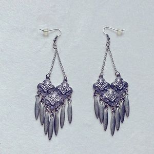 Handmade Metal Stamped Dangle Earings